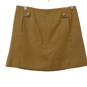 J Crew Yellowish Brown Wool Mini Skirt Dark Academia Womens 6 Preppy School Girl